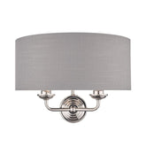 Laura Ashley Sorrento Wall Light Polished Nickel Charcoal Shade
